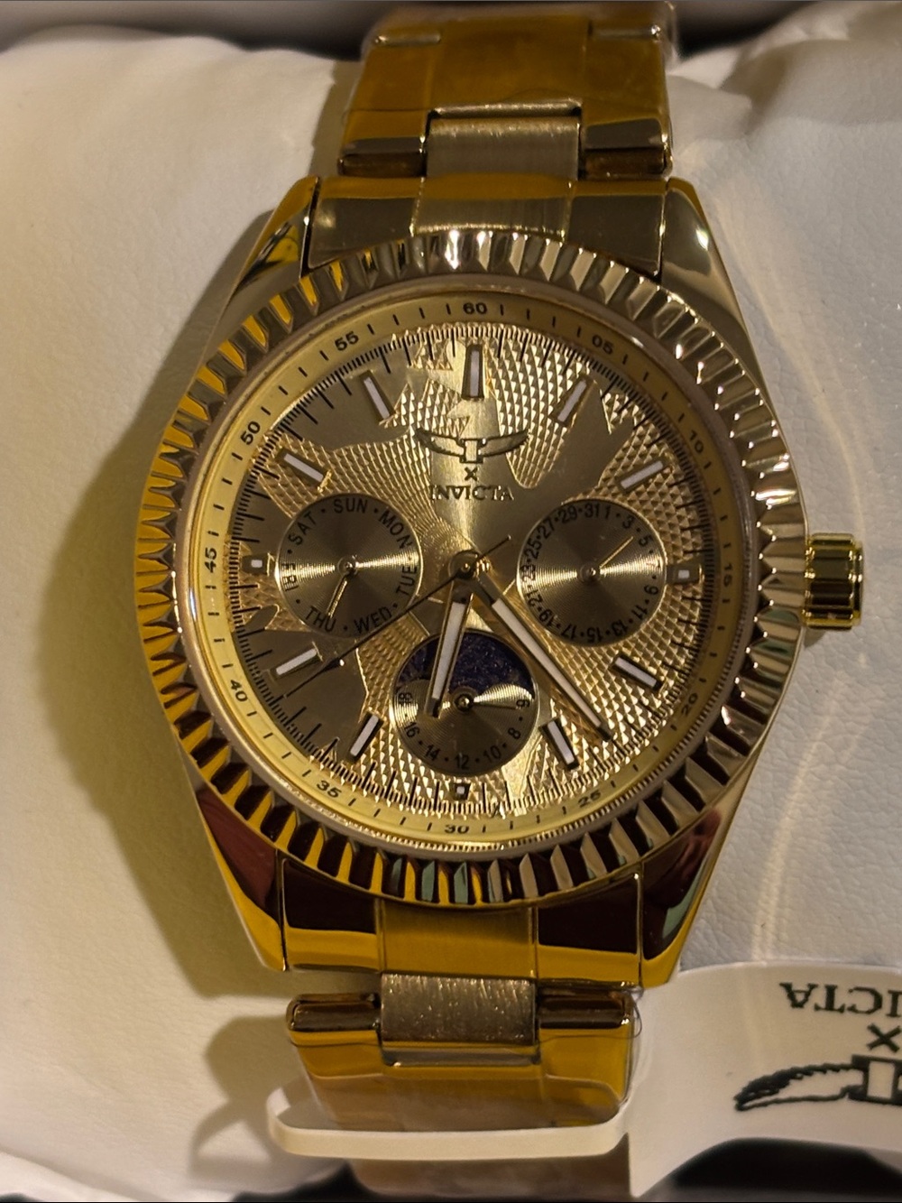 Invicta Gold-Tone Women's Bracelet Watch with Moonphase Accent